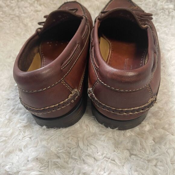 Johnston & Murphy Men\'s leather brown Tassel Loafers Boat shoes SZ9M